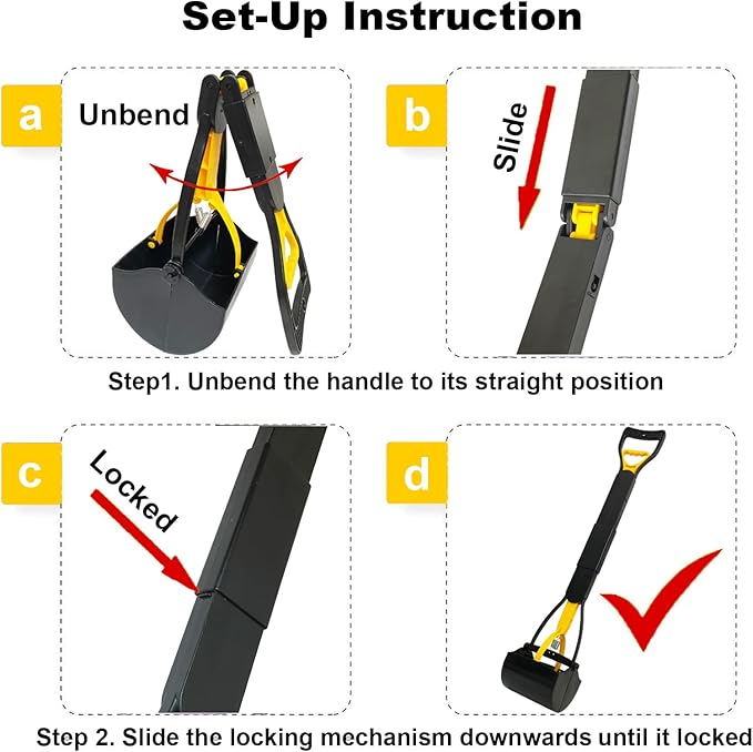 Pooper Scooper 2 Pack with 20 Litre Step Dog Poop Trash Can, 28" Long Handle Dog Poop Scoopers for Large Small Dogs Heavy Duty, Removable Inner Bucket for Outdoors, 50 Waste Bags Included-Mewly Pet