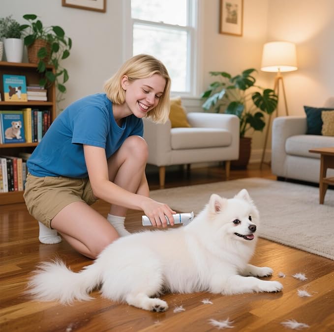 3-in-1 Dog & Cat Grooming Kit - Rechargeable Cordless Pet Hair Clippers with Nail Grinder & Paw Trimmer & 5 Guide Combs, Low Noise Dog Clippers for Grooming Small Medium Pets-Mewly Pet