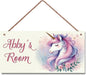 Personalized Sign Cute Unicorn Wall Decor Beautiful Decoration for Home Kitchen Bar Garage Vintage Retro Poster Plaque Decor for Kids Room Nursery Wall Decorations Stuff