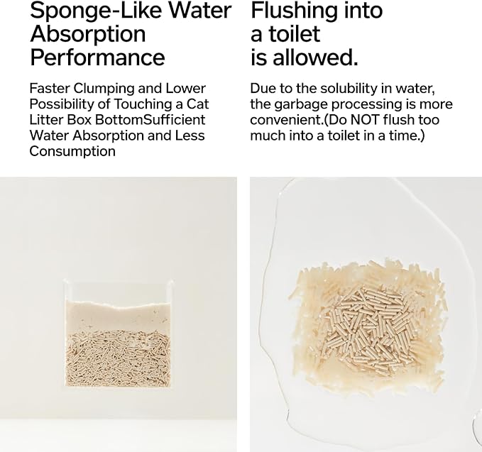 pidan Tofu Cat Litter with Occult Blood Test,Clumping,Flushable,Ultra Absorbent and Fast Drying, 100% Natural Ingredients Litter,Solubility in Water,Really Dust-Free,Less Scattering (5.3lb×2bags)-Mewly Pet