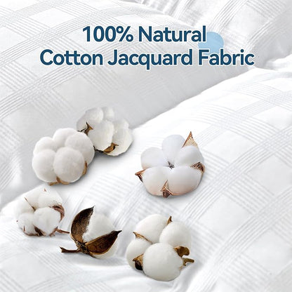 ABENE Mattress Topper for Back Pain Relief, Extra Thick Mattress Pad Pillowtop, Soft Cotton Cover with 8"-21" Deep Pocket, 1300gsm Overfilled Down Alternative Filling (Cotton White, California King)