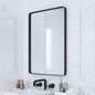 VocalStar Black Bathroom Mirror for Wall, 24 x 36 Inch Rounded Rectangle Metal Framed Bathroom Wall Vanity Mirror Farmhouse, 1/4-inch Shatterproof Glass | Ultra-Flush Hanging