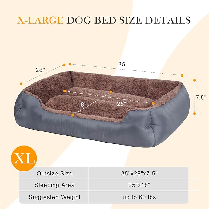 Large Dog Beds, Pet Bed for Large Dogs, Comfortable Dog Bed Machine Washable Up to 30/50/90/100lbs-Mewly Pet