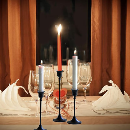 12PCS Black Candlestick Holders Taper Metal Candle Holder for Vintage Candlestick Black Candelabra Candle Holder Thanksgiving Day Christmas Dinning Fireplace Home Decor.