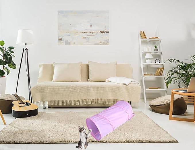 iCAGY Cat Tunnel for Indoor Cats Interactive, Rabbit Tunnel Toys, Pet Toys Play Tunnels for Cats Kittens Rabbits Puppies Crinkle Pop Up 20"-Mewly Pet