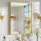 22x30 Inch Gold Bathroom Mirrors for Over Sink, Rectangular Vanity Mirror, Wall Mounted Mirrors, Anti-Rust, Tempered Glass, Framed Vanity Mirror, Horizontal or Vertical