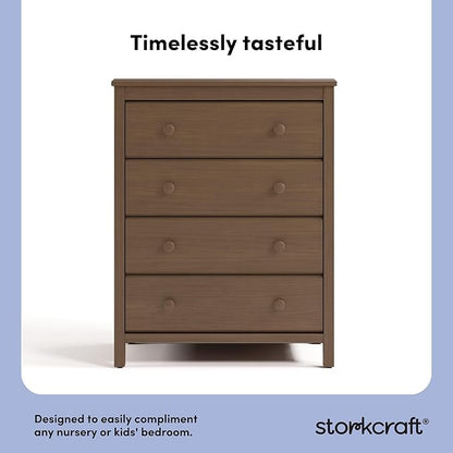 Storkcraft Alpine 4 Drawer Dresser (Hazelnut) – GREENGUARD Gold Certified, Kids Storage Organizer, Modern 4 Drawer Chest for Bedroom, Must-Have Nursery Storage