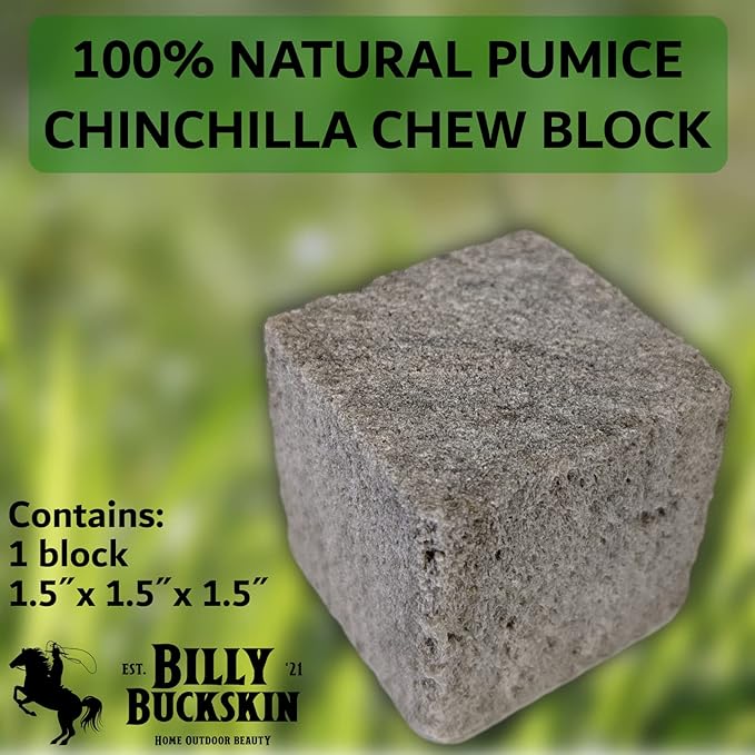 Chinchilla Chew Toys, Pumice Chew Blocks, Lava Block for Hamster, Rat, Mice, Degus, Gerbils, Small Animal Toys, Guinea Pigs, Rabbit Toy, Bunny Toy by Billy Buckskin (Pack of 6)Mined in USA-Mewly Pet