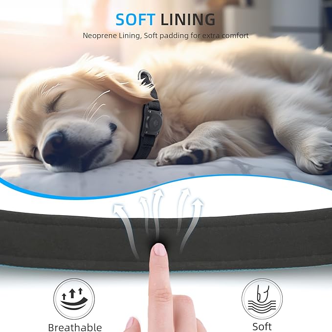 Upgraded AirTag Collar, IP68 Waterproof Holder, Reflective, Ultra-Durable, Comfortable Padded, Heavy Duty for Small to Large Dogs (XS (10.25"-13"), Blue)-Mewly Pet