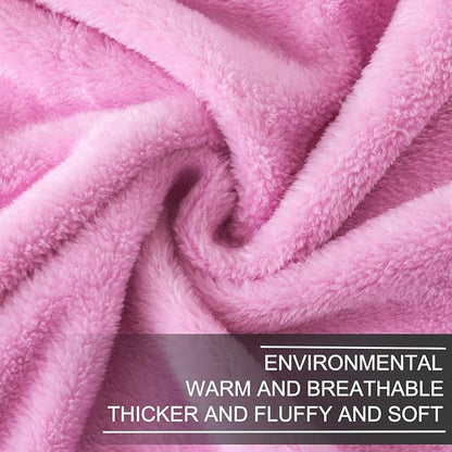 Fleece Queen Size Summer Blanket All Season 350GSM Lightweight Throw for The Bed Extra Soft Brush Fabric Winter Warm Sofa Blanket 90" x 90"(Pink Queen)