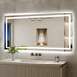 60x30 Large LED Bathroom Mirror with Lights, Brighter Backlit + Front Lit, Tempered Glass, Dimmable, Multiple Light Modes, Anti-Fog Lighted Bathroom Vanity Mirror for Wall, Memory Function