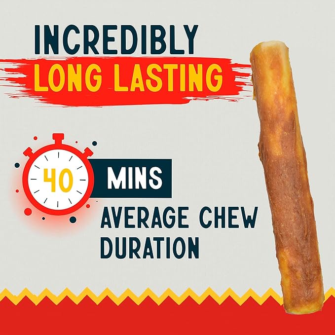 Canine Chews 8-9" Chicken Coated Dog Rawhide Retriever Rolls (25 Pack) - Chicken Rawhide Bones for Large Dogs - 100% USA-Sourced Chicken Coated Dog Rawhide Chews - Healthy Dog Dental Chew Rawhides-Mewly Pet