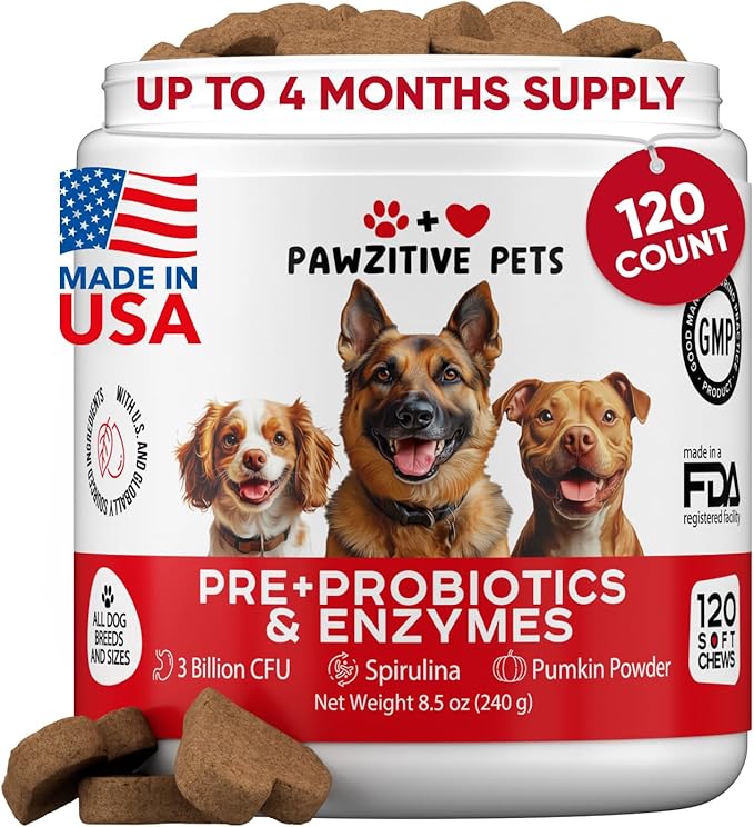 Probiotics for Dogs Digestive Health - Probiotic Chews for Gut Health, Itchy Skin Yeast, Diarrhea - USA Product - Immune Support Supplement - Dog Digestive Support & Allergy Relief Chews with Enzymes-Mewly Pet