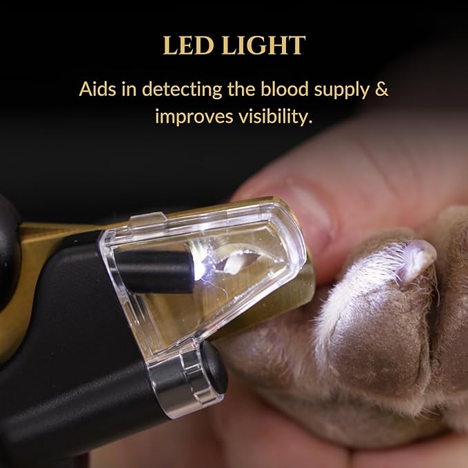 3-in-1 Dog Nail Trimmers and Pet Nail Clippers - Professional Grade with Stainless Steel Blades, LED & UV Light, and Nail Filer for Safety & Precise Toenail Pet Grooming - S to M Dogs-Mewly Pet