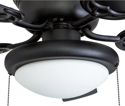 Portage Bay 50251 Hugger 52" Matte Black West Hill Ceiling Fan with Bowl Light Kit