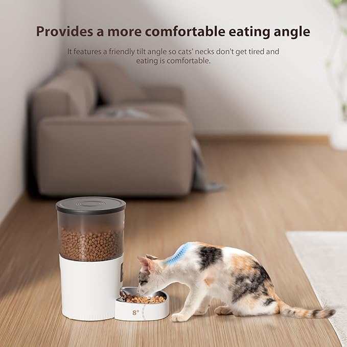 Automatic Cat Feeder, 3L Timed Pet Dry Food Dispenser with Clog-Free Design, Auto Feeder for Cats, 1-6 Meals Per Day,with Stainless Steel-Mewly Pet