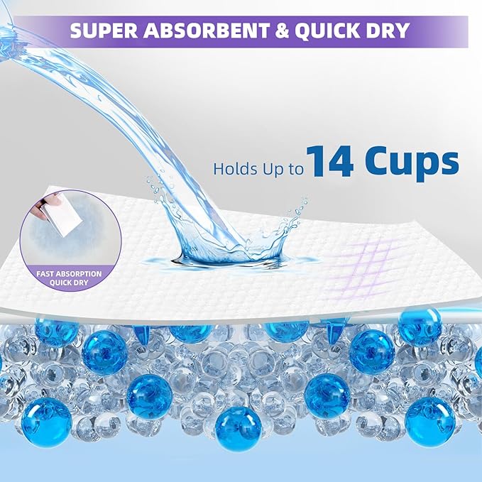 IMMCUTE Cat Pads 16.9" X 11.4", 30 Ct | Pee Pads for Cats | Thickened 6-Layer Super Absorbent Pads | Pee Pads for Tidy Cats Breeze Litter System | Cat Pee Pads-Mewly Pet