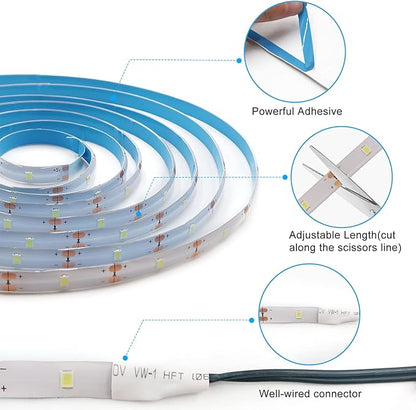 LED Strip Lights Battery Operated, 9.8ft 90 LED Strip Lights with Remote Timer Dimmable, Waterproof Flexible Lights for Indoor Outdoor TV Table Bedroom Boat Kitchen (Multicolor)