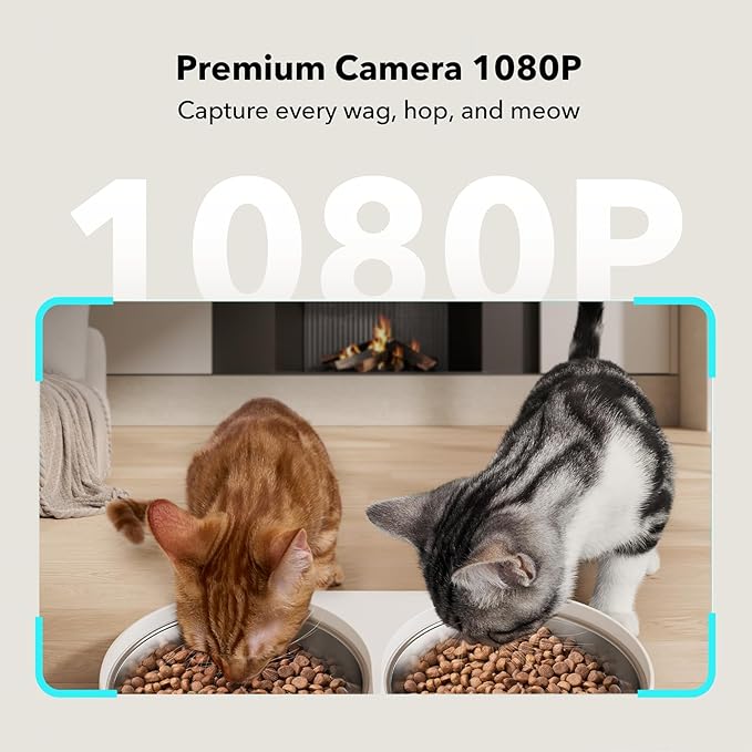 PETLIBRO Automatic Cat Feeder with Camera for Two Cats, 1080P HD Video with Night Vision, 5G WiFi Pet Feeder with Phone APP Control, 2-Way Audio for Cat & Dog, Low Food & Motion & Sound Alerts-Mewly Pet