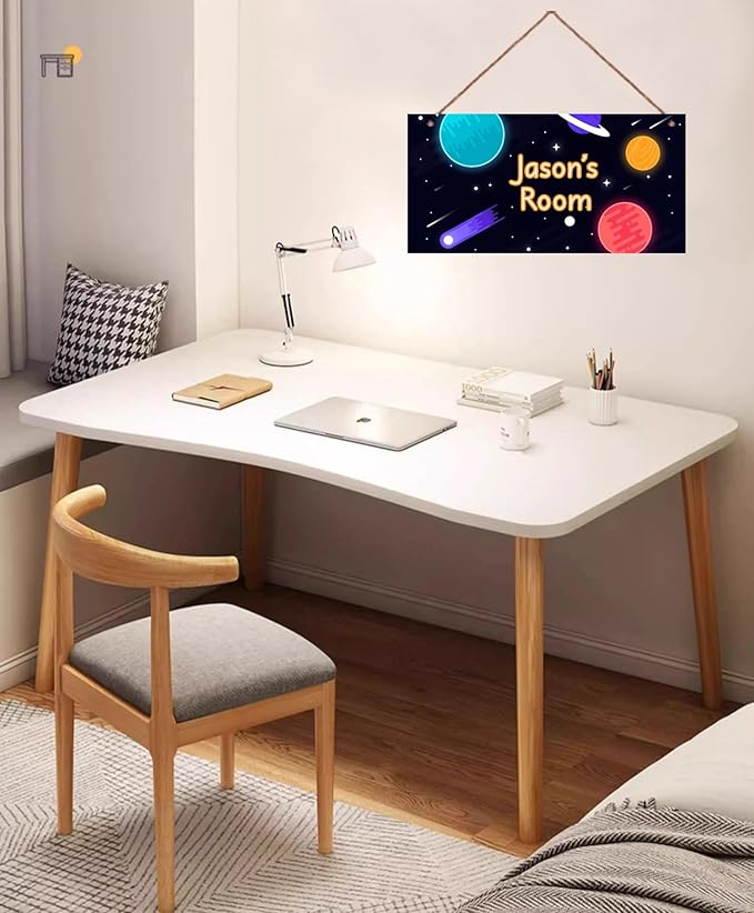 Personalized Sign Fantasy Universe Themed For Kids Room Nursery Door Decor,Custom Name Planet Wall Art Decor Decorative Plate for Boys Bedroom Girls Room Baby Game Room