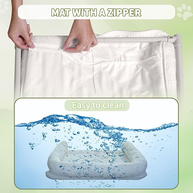 Cat Window Perch, Adjustable Cat Hammock for Large Cats, Mounts on Window Sills, Bedside, or Glass, Easy Installation and Removal, Washable Cushion Cover (20.5" W×15.7" L)-Mewly Pet