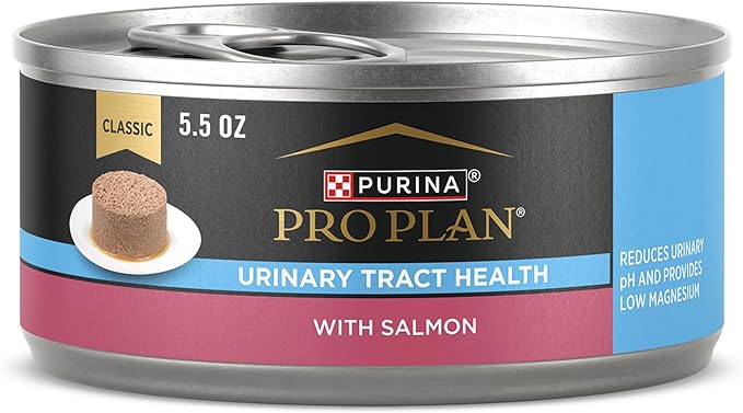 Purina Pro Plan Urinary Tract Cat Food Wet Pate, Urinary Tract Health Salmon Entree - (24) 5.5 oz. Cans-Mewly Pet