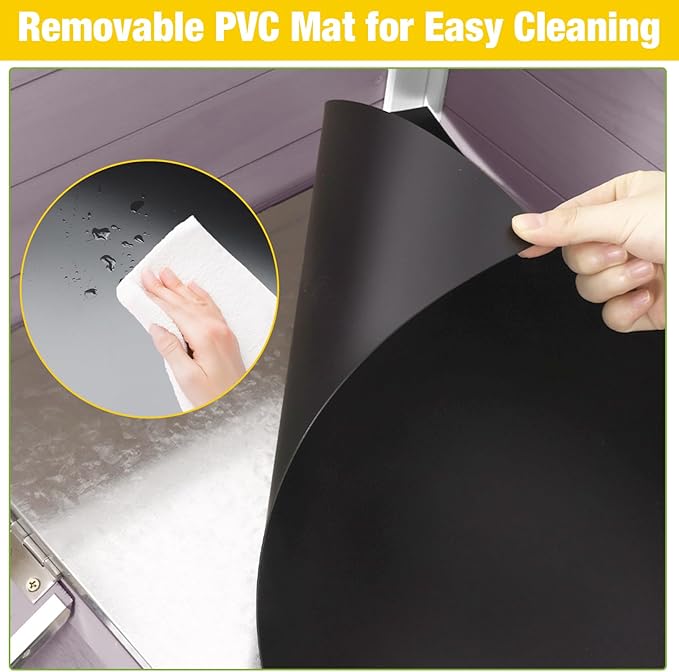 AIVITUVIN Wooden Guinea Pig Cage Indoor with Cooling Plate and Anti-Chewing Edges Two-Story Rabbit Hutch Pull Out Tray Outdoor Rabbit Cage with Raised Stand and Wire Mesh Small Animals Cage (Grey)-Mewly Pet