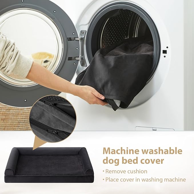 BFPETHOME XL Dog Beds for Extra Large Dogs, XL Dog Bed, Extra Large Dogs Bed Washable, Jumbo with Removable Cover, Waterproof Lining and Nonskid Bottom, Egg-Crate Foam Pet Sofa-Mewly Pet