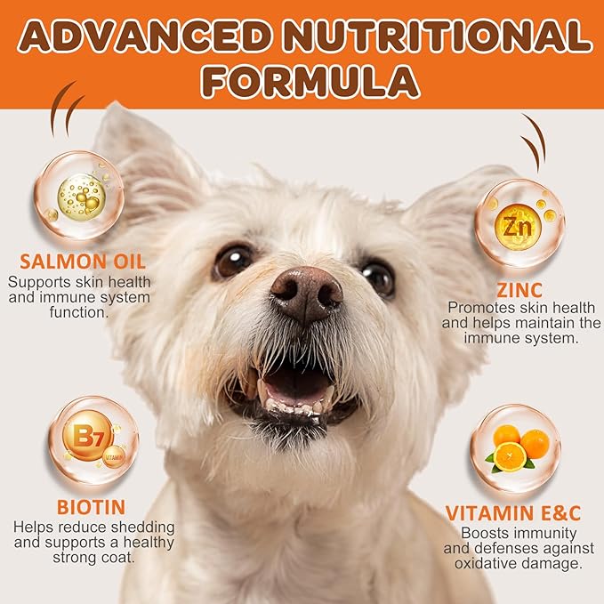 NATURE TARGET Omega 3 Fish Oil for Dogs, Salmon Oil Skin and Coat Supplement for Dogs Itchy Skin Relief with Omega 3-6-9 (EPA & DHA), Zinc, Biotin and Vitamin E & C - 120 Salmon Flavored Soft Chews-Mewly Pet