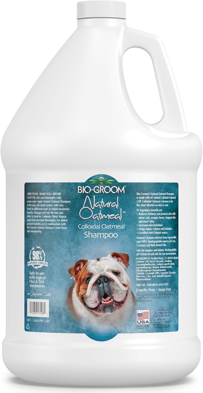Bio-Groom Oatmeal Dog Shampoo – for Allergies and Itching, Cruelty-Free, Dog Bathing Supplies, Puppy Shampoo for Sensitive Skin, Made in USA, Anti-Itch Dog Products – 1 Gallon-Mewly Pet