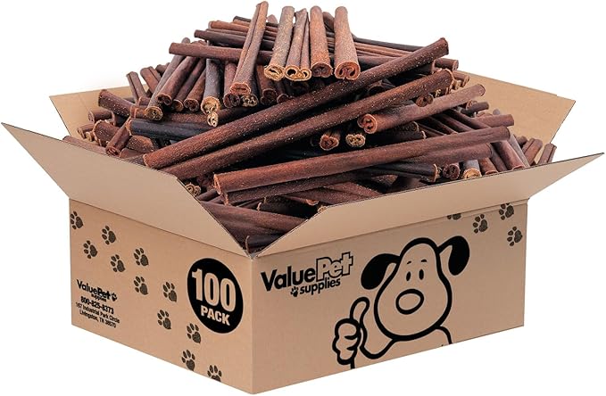 ValueBull Collagen Sticks for Dogs, 12 Inch Thick Chews, Natural Long-Lasting Dog Treats, 100 Count Bulk Pack - Supports Joints, Skin & Coat with Chondroitin & Glucosamine-Mewly Pet