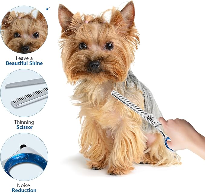 Laazar Pro Shears Thinning Pet Grooming Shear - 6.5 42 Teeth Scissors for dogs cats and pets-Mewly Pet