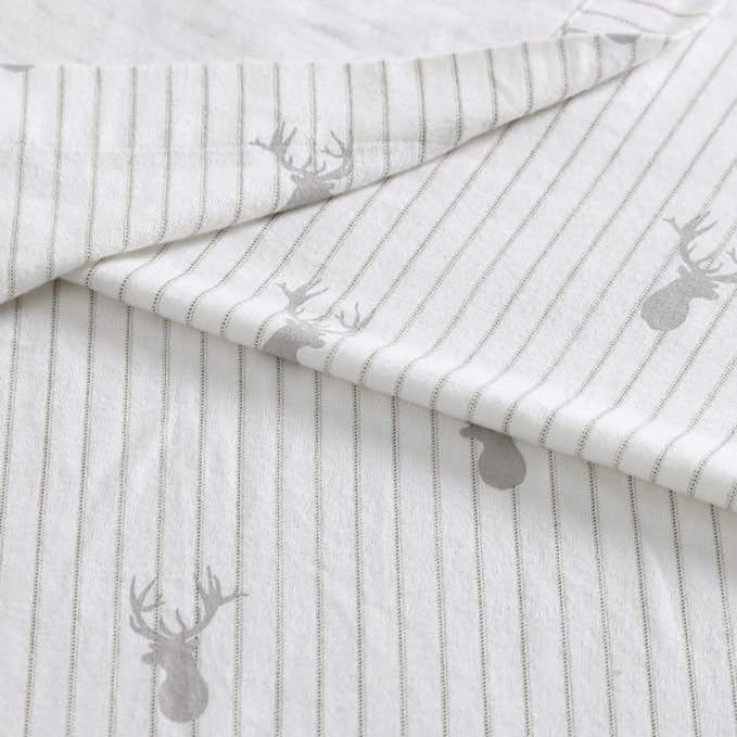 Eddie Bauer - King Sheets, Cotton Flannel Bedding Set, Brushed For Extra Softness, Cozy Home Decor (Deer Lodge, King)