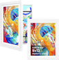 KINLINK 9x12 Kids Art Frames Set of 2, Solid Wood Kids Artwork Frames Changeable with Acrylic Front Opening Holds 150 Pictures, Art Frame for Kids Artwork with Mat or without Mat, White