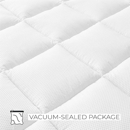 Great Bay Home King Mattress Topper. Thick, Elastic Corner Mattress Protector and Cover. Ultra-Soft Pillowtop Mattress Pad. Fits Mattresses Up to 18" (King, White)