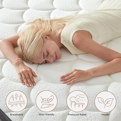 Queen Mattress,12 Inch Queen Size Mattress in a Box,Gel Memory Foam and Pocket Spring Hybrid Mattress,Ideal for All Sleep Positions,CertiPUR-US Certified,Shoulder Support-Medium Firm,80" x 60"