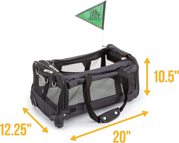 Sherpa on Wheels Indoor Pet Dog Carrier, Black Large for All Breed Sizes-Mewly Pet