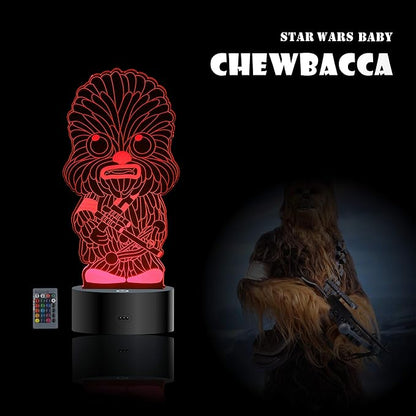 2 Bases 5 Patterns Star Wars Gifts 3D Illusion Lamp - Baby Yoda Night Light, 7 Color Change, Christmas Gifts for Star Wars Fans Boys Girls Men