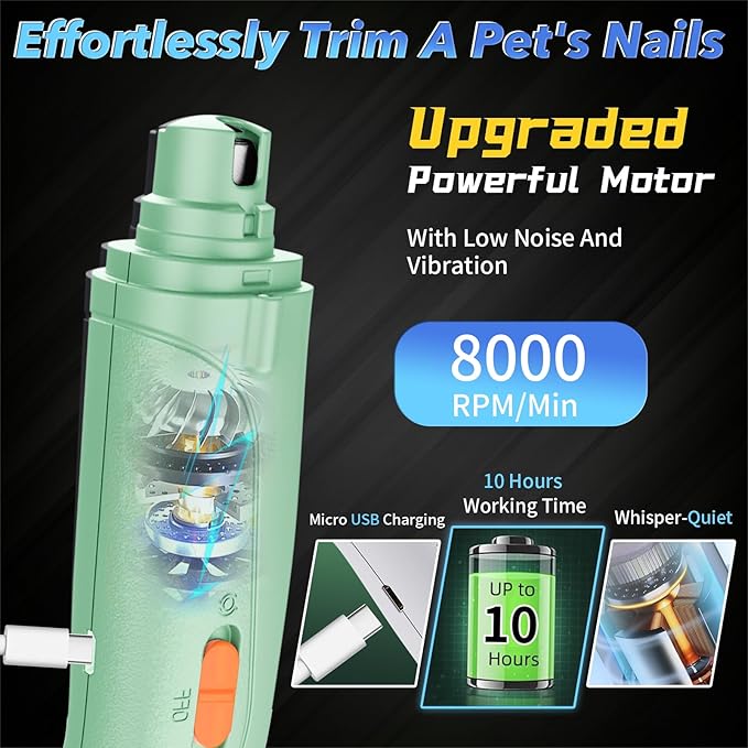 2 in 1 Dog Nail Clippers and Grinder with Lights & Cat Nail Clipper for Large Medium Small Dogs Cats Nail Trimmers USB Rechargeable with 2 LED Lights Dog Claw Care for Non-Black Nails-Mewly Pet