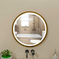 Round LED Mirror 24 Inch for Bathroom, Gold Metal Frame Lighted Vanity Mirror,Wall Mounted Circle with Lights,6000K Anti-Fog & Dimmable Touch Switch