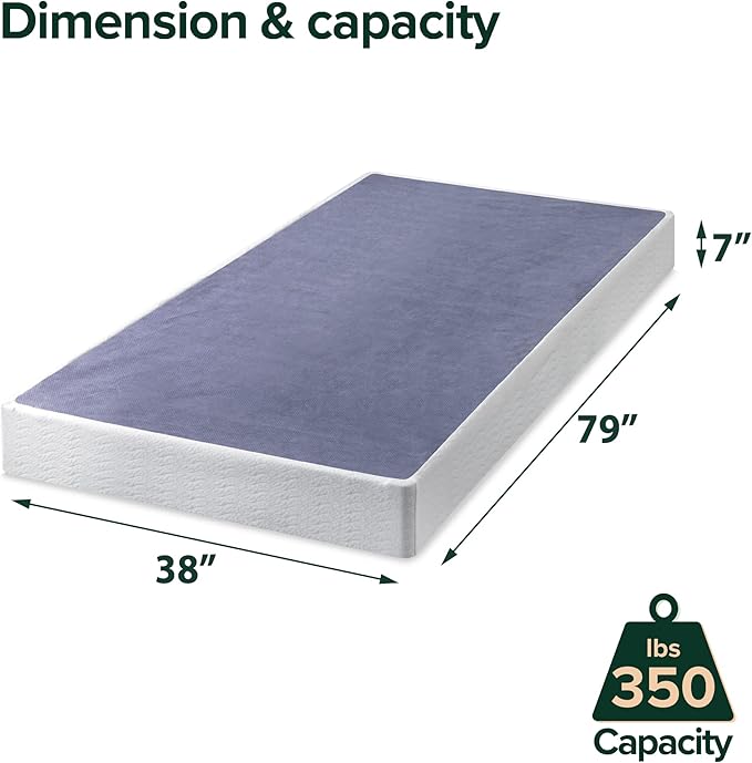 ZINUS 7 Inch Twin XL Metal Smart Box Spring, Mattress Foundation, Strong Metal Frame, Easy Assembly