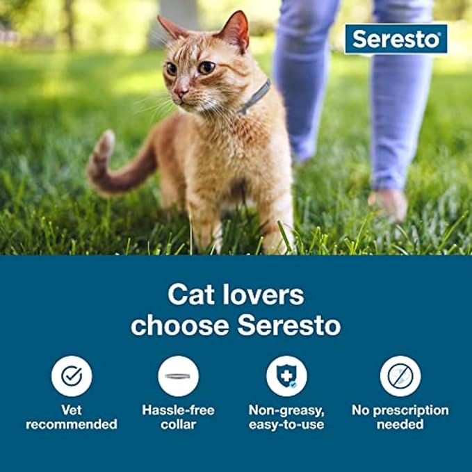 Seresto Cat Vet-Recommended Flea & Tick Treatment & Prevention Collar for Cats, 8 Months Protection | (Pack of 2)-Mewly Pet