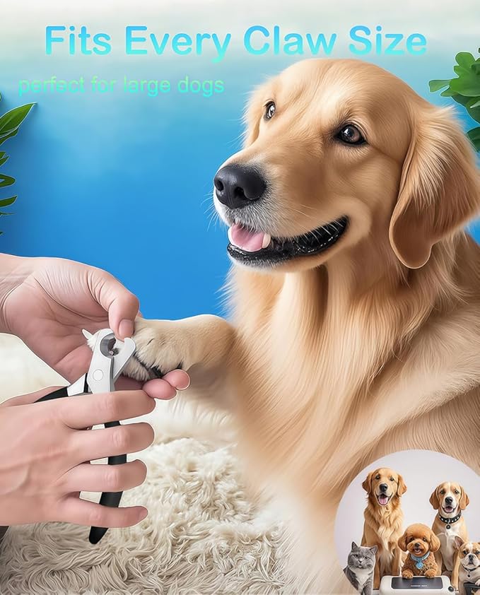 Large Dog Nail Clippers Wide Jaw Opening Heavy Duty Dog Nail Trimmer Cat Claw Clippers(Black)-Mewly Pet