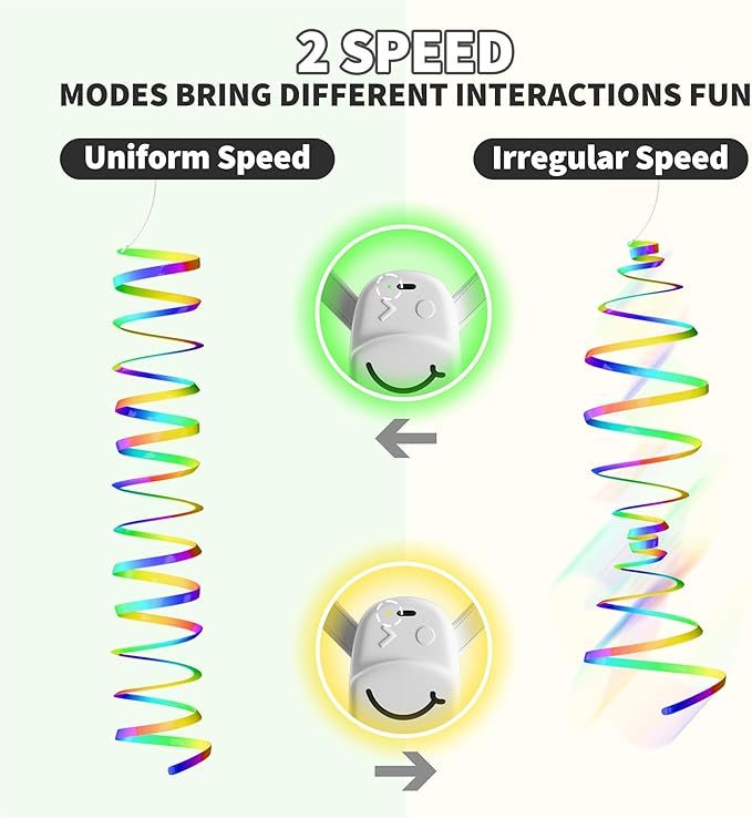 Interactive Cat Toys for Indoor Cats,Enrichment Stimulation Toys, Electric Hanging Door Clip Ribbon Kitty Toy,Automatic Play Chase Exercise Feather Toys for Bored Indoor Adult & Kitten Cats（White）-Mewly Pet