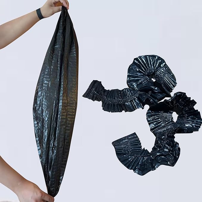 50 Pack Litter Box Liners Compatible with Lifewit Litter Box Cat, Elastic Band Trash Bags for Disposal of Cat Waste, Waterproof and Leak Proof (Black)-Mewly Pet