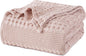 PHF 100% Cotton Waffle Weave Blanket Twin Size for Bed, Soft Lightweight & Breathable, All-Season Comfort, Luxury Aesthetic Woven Bedding for Home Decor, 66"x90", Pink/Mauve