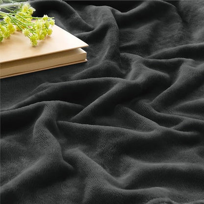 BEDELITE Fleece Blanket Charcoal Grey Throw Blankets for Couch & Bed, Luxury Plush Cozy Fuzzy 50x60 inches, Super Soft Warm Lightweight Throw for Travel Camping