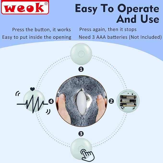 Heartbeat Dog Toy for Puppy- Heartbeat Helps for Dog Anxiety Relief and Calming Aid, Puppy Heartbeat Stuffed Animal Anxiety Calming Behavioral Aid Puppy Heartbeat Toy Sleep aid for Dogs Cats Pets-Mewly Pet