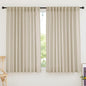 RYB HOME Extra Wide Sheer Curtains, Linen Texture Semitransparent Sheer Drapes Elegant Window Decoration for Bedroom Living Room Study Office, Beige, W 70 x L 63 inch Each, 2 Panels
