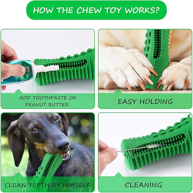 Dog Toys for Aggressive Chewers Large Medium Breed, Indestructible Dog Toothbrush Chew Toys, Squeaky Interactive Tough Extremely Durable, Dogs Toys to Keep Them Busy-Mewly Pet